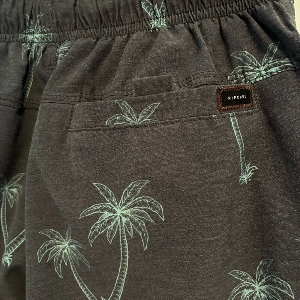 Rip Curl Boys Laydays Palm Trees Swim Trunks Gray Size 10/S